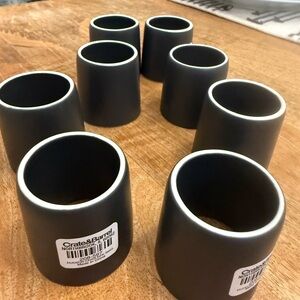 Crate&Barrel Black and White Napkin Rings (8)